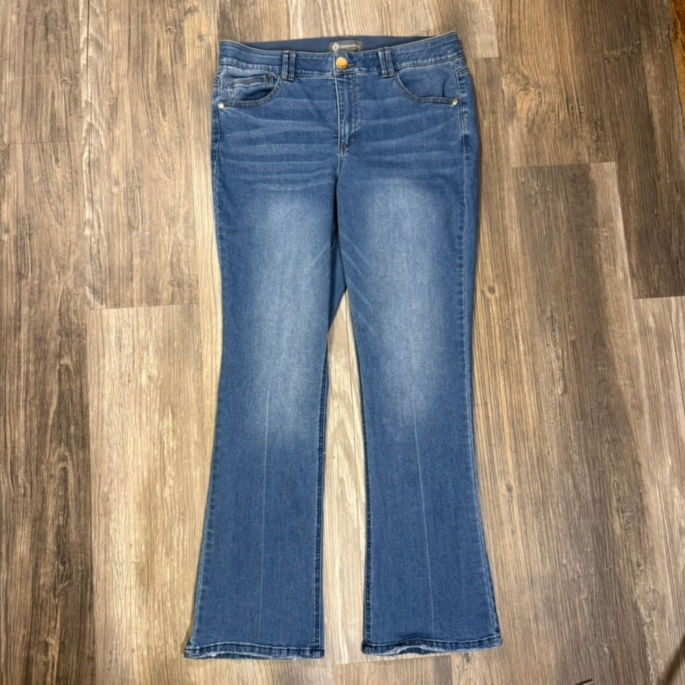 Democracy Ab Solution Bootcut Jeans Medium Wash Blue Size 16W Stretch Denim